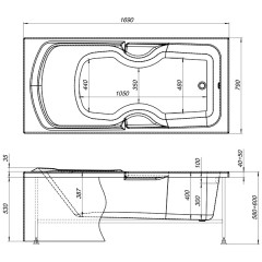 Ванна акриловая Aquanet Polo 170x80