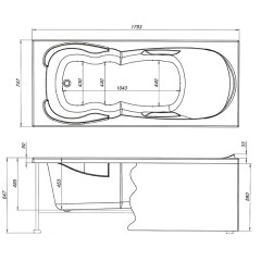 Ванна акриловая Aquanet Viola 180x75