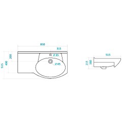 Тумба с раковиной СаНта Коралл 80 L