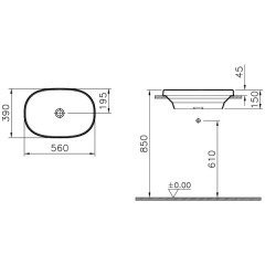 Раковина VitrA Frame 56 5652B403-0016