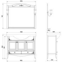 Зеркало ASB-Woodline Салерно 105 массив ясеня