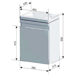 Тумба с раковиной Style Line ElFante Compact 40 венге