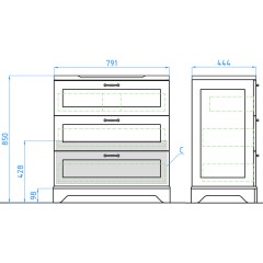 Тумба с раковиной Style Line Прованс 80