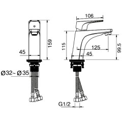 Смеситель для раковины Bennberg 111051 Chrome