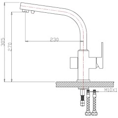 Смеситель для кухни Bennberg 20F0111 Nickel