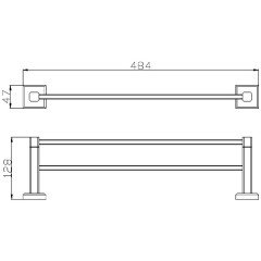 Полотенцедержатель двойной Bennberg BA 01S 45 Chrome