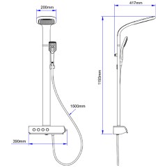Душевая система Gllon GL-SF2036GB-S