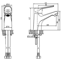 Смеситель для раковины Bravat Eco F1111147C