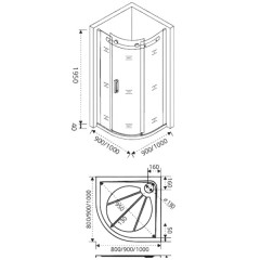 Душевое ограждение GooDDooR Galaxy R-100-C-CH