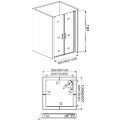 Душевая дверь GooDDooR Fantasy SD-100-F-CH