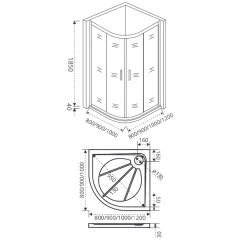 Душевое ограждение GooDDooR Infinity R-100-G-CH