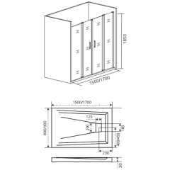 Душевая дверь GooDDooR Infinity WTW-TD-150-G-CH