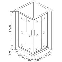 Душевое ограждение GooDDooR Latte CR-100-G-WE