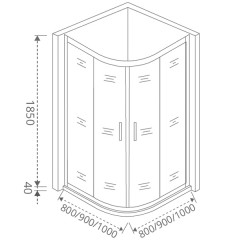 Душевое ограждение GooDDooR Latte R-90-G-WE