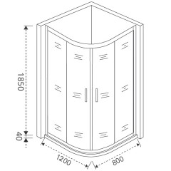 Душевое ограждение GooDDooR Latte R-120-G-WE