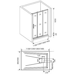 Душевая дверь GooDDooR Orion WTW-130-C-CH