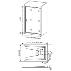 Душевая дверь GooDDooR Orion WTW-PD-140-G-CH