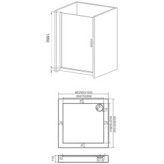 Душевая дверь GooDDooR Pandora DR-90-T-CH