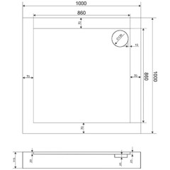Поддон акриловый BAS Форум 800x800 (без сифона)