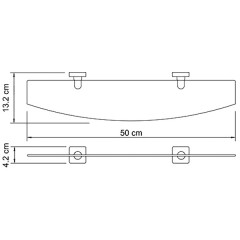 Полка стеклянная WasserKRAFT Lippe K-6524