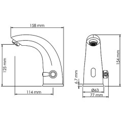 Смеситель для раковины WasserKRAFT Rossel 2813 сенсорный