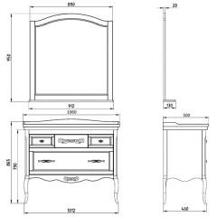Комплект мебели ASB-Woodline Модерн 105 рошфор массив ясеня