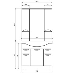 Зеркало-шкаф ASB-Mebel Мессина 100 белый