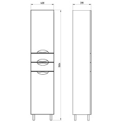 Пенал ASB-Mebel Мессина 40 белый