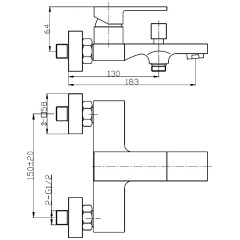 Смеситель для ванны WeltWasser Kassel 703