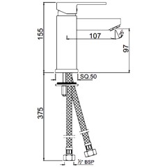 Смеситель для раковины Jaquar Kubix-F KUB-CHR-35023FB