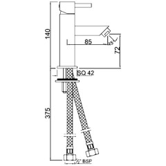 Смеситель для раковины Jaquar Kubix-F KUB-CHR-35025B