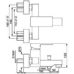 Смеситель для ванны Jaquar Kubix-F KUB-CHR-35119F