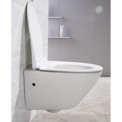 Унитаз подвесной BelBagno Alpha BB300CHR+BB2177SC безободковый