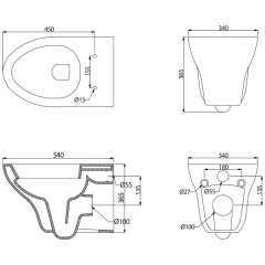 Унитаз подвесной BelBagno Anto BB112CH+BB112SC