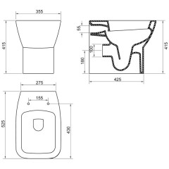 Унитаз приставной BelBagno Lago BB128CB+BB128SC