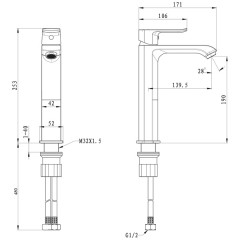 Смеситель для раковины BelBagno Disco DIS-LMC-CRM