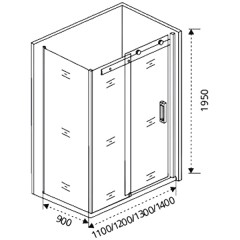 Душевое ограждение GooDDooR Altair WTW-140-C-CH+SP-90-C-CH