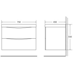 Тумба с раковиной BelBagno Marino 75 bianco lucido