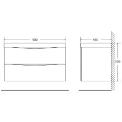 Тумба с раковиной BelBagno Marino 90 rovere grigio
