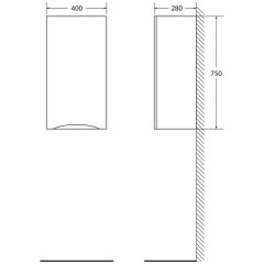 Шкаф подвесной BelBagno Fly-Marino 40 bianco opaco FLY-MARINO-750-1A-SC-BO-P-L