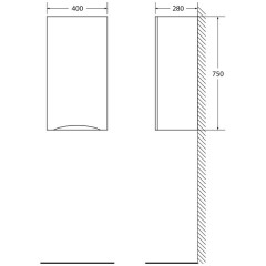Шкаф подвесной BelBagno Fly-Marino 40 rovere grigio FLY-MARINO-750-1A-SC-RG-P-R