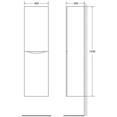 Пенал BelBagno Fly-Marino 40 patinato turchese FLY-MARINO-1500-2A-SC-PT-P-L