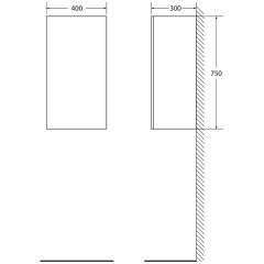 Шкаф подвесной BelBagno Regina 40 stucco veneziano REGINA-750-1A-SC-SV-BLUM-R
