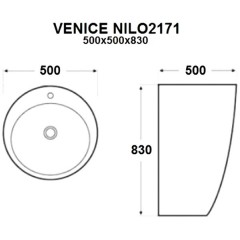 Раковина-моноблок Nilo Venice 2171