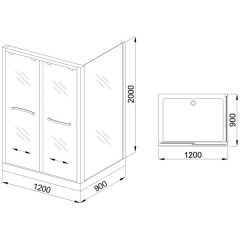 Душевое ограждение Royal Bath RBL2011 1200x900x2000 L