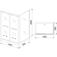 Душевое ограждение Royal Bath RBL2011 1400x900x2000 L