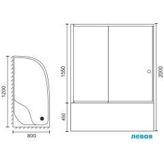 Душевое ограждение Royal Bath RBL3001 1200x800x1550 L