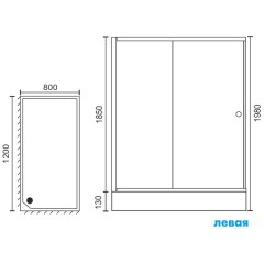 Душевое ограждение Royal Bath RBL3002 1200x800x1850 L