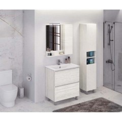 Зеркало-шкаф Comforty Верона 75 дуб белый