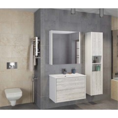 Зеркало-шкаф Comforty Женева 75 дуб белый